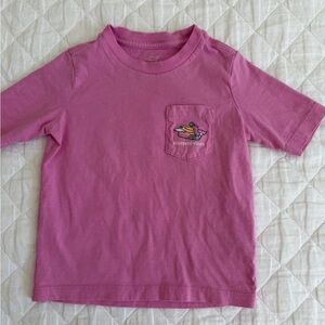 Vineyard Vines Kids Pink Pocket Tee with Whale Patch